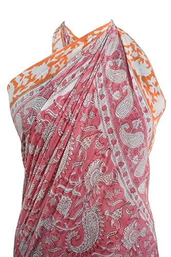 Rajbhoomi Cotton Indian Hand Block Print Sarong Coverups for Women Sarong Wrap Cover-Up3