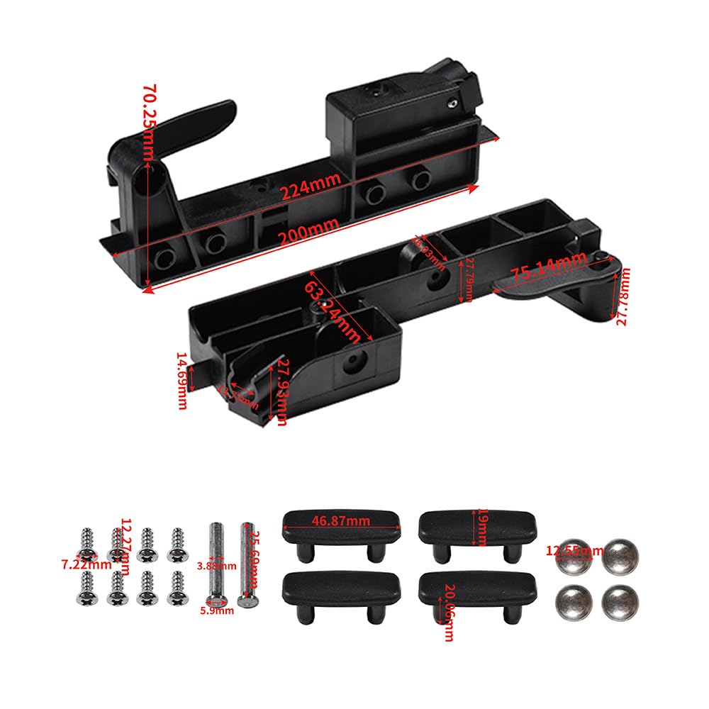 Gasfederaufnahme mit Montageteilen Halterungen Mit Schließung Kompatibel mit Dometic Heki 2 570E35 Wohnmobil Support Set