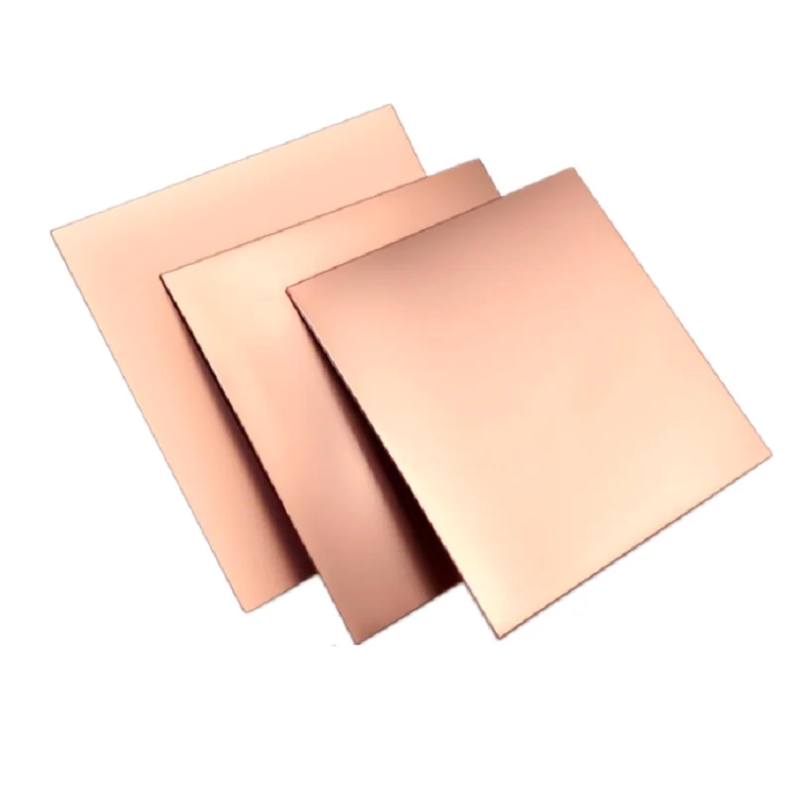 Placa de cobre metálica T2, láminas for proyectos bricolaje Adecuado para joyería y manualidades(1.2mm thick 2pcs,100X100mm)
