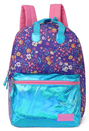 Madison & Dakota Girls' Lightweight Fashion School Backpack (Metallic/Floral)