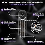 TOROKOM Formy 3D Space French Dual Nail Forms, 150 sztuk francuskich form przedłużających paznokcie, 15 rozmiarów, wielokrotnego użytku, do żelu, żelu budowlanego, przedłużania paznokci DIY i studia