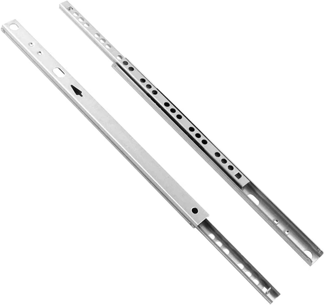 Drawer Slides 1 Pair Mini 17mm Wide Drawer Slide Ball Guide Two-Section Runner Steel Rails(438mm 17in)