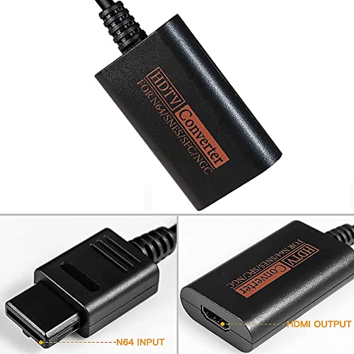 image for PORTHOLIC N64 to HDMI, (4-in-1) Nintendo 64 HDMI Adapter, N64 HDMI Con