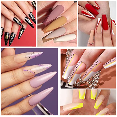 Unihuby Nail Art Pinsel Liner, 5 Stück Nagel Pinsel Gel Nailart Pinsel Blume Strass Stange Zeichnung Nagelgellack… – Bild 7