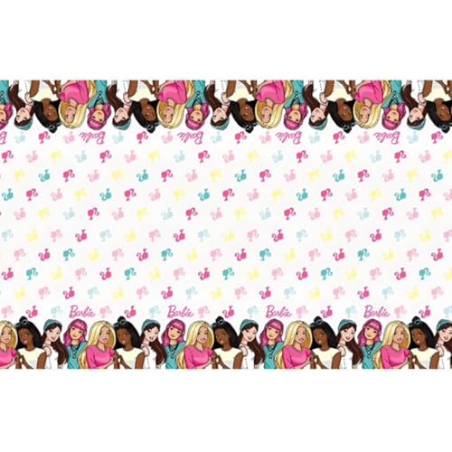 Image of Unique Barbie Rectangular Plastic Table Cover 54 x 84