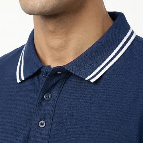 Image of Hangout Hub Hybrid Men's Polycotton Polo T-Shirt | Solid Finish | 260 GSM Premium Fabric | Half Sleeve Collared Neck | Regular Fit | Casual & Office Wear | Set of 1, 2 & 3