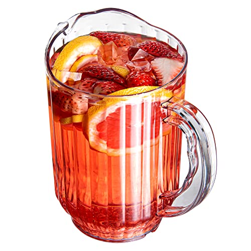Image of Restaurantware 60 Ounce Beer Pitcher - 2 Count - Chef 101 Durable Restaurant Pitcher - Hard Plastic, Serve Soda, Lemonade, Juice, Or Sangria, Clear Plastic Water Glass, For Bars, Parties, Or Homes,