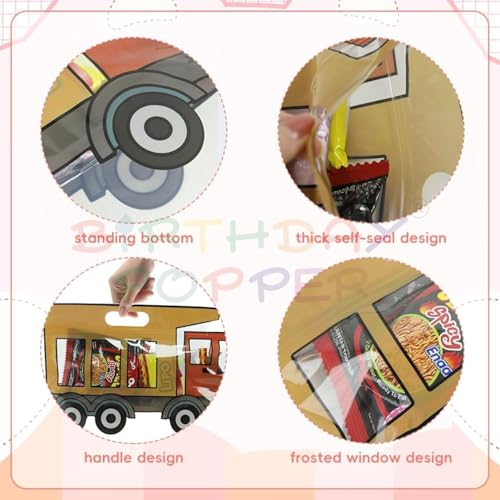 Image of Birthday Popper 25 Pcs Vehicle Shaped Ziplock Standy Pouches as Birthday Return Gifts | Gift Bags | Reusable Sealable Food-Grade Gift Wraps for Picnics & Treats