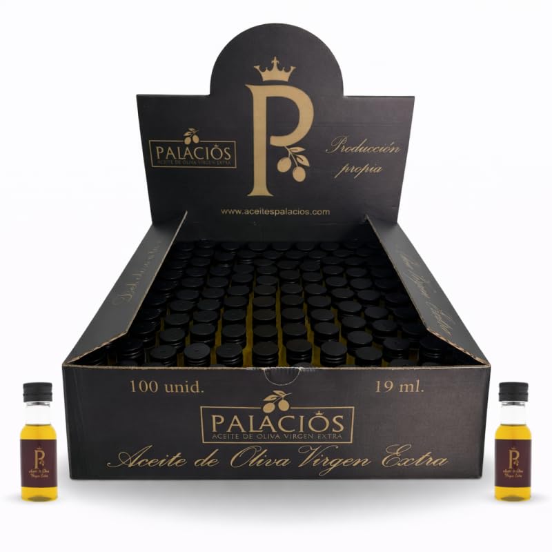Aceite de Oliva Virgen Extra Prensado en Frío Estuche Expositor 100 Botellas Cristal AOVE Premium Formato Regalo para Eventos, Bodas y Empresas