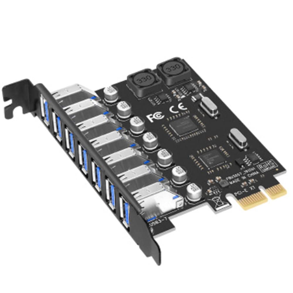 Adapter USB 3.0 PCI Express E na 7 portów 3 karty rozszerzeń USB3 PCIe PCI-E X1 kontroler konwerter (VIA)