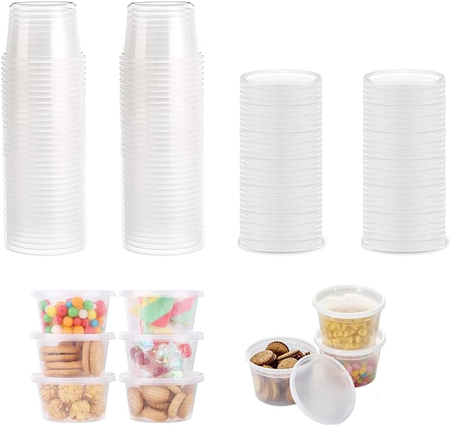 40 Pieces Storage Containers with Lid Storage Cup Containers Reusable Plastic Foam Ball Storage Containers for Clay Water Cosmetic