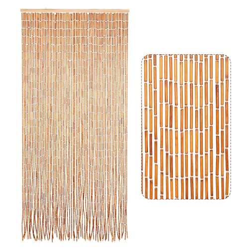 Natural Wooden Beaded Curtain with Solid Wood Beads, Hand-Painted Hanging