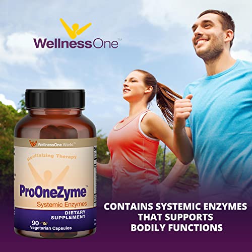 Wellnessone Proteolytic Enzymes Supplements - Digestion Systemic Enzymes Supplement Support For Muscles, Joint & Cell - Pro-Onezyme Systemic Proteolytic Enzymes W/Nattokinase & Seaprose - 90 Capsules #TOP4