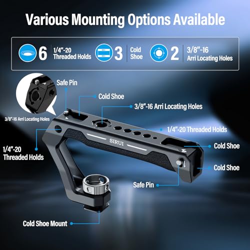 Image of SIRUI Camera Cage for Sony ZV-E1 with Silicone Grip and HDMI Cable Clamp and Cold Shoe Mount Camera Top Handle Bundle