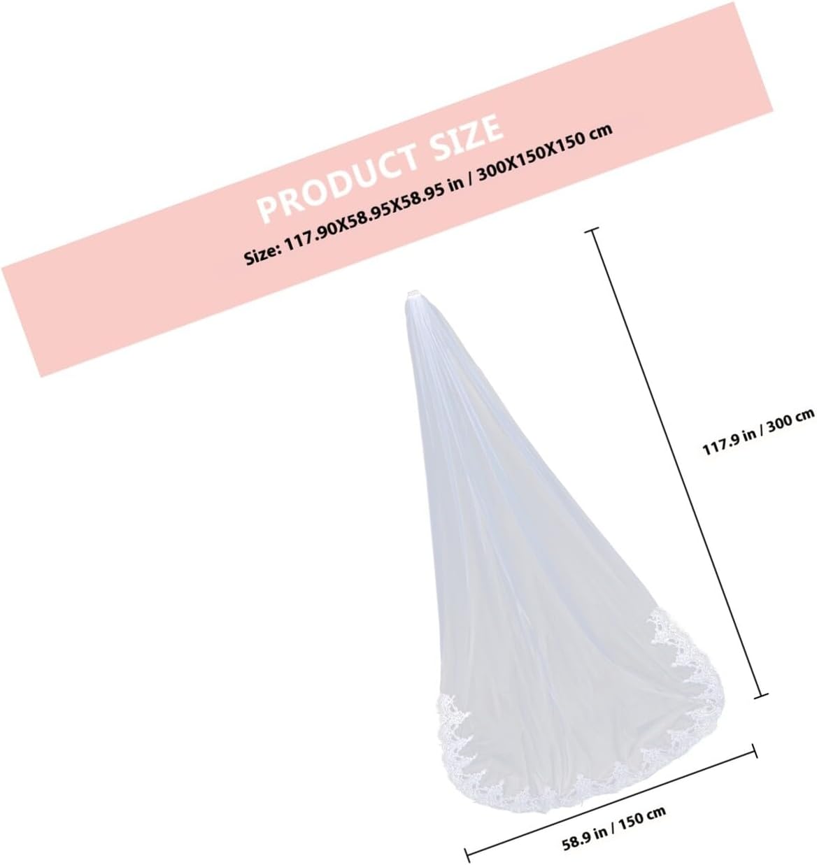 Cathedral Wedding Veil Long Lace Bridal Hair Accessory Decorative Bride Veil White Extended European Style