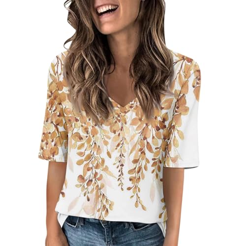 Tshirt col V femme en lin pour l'été