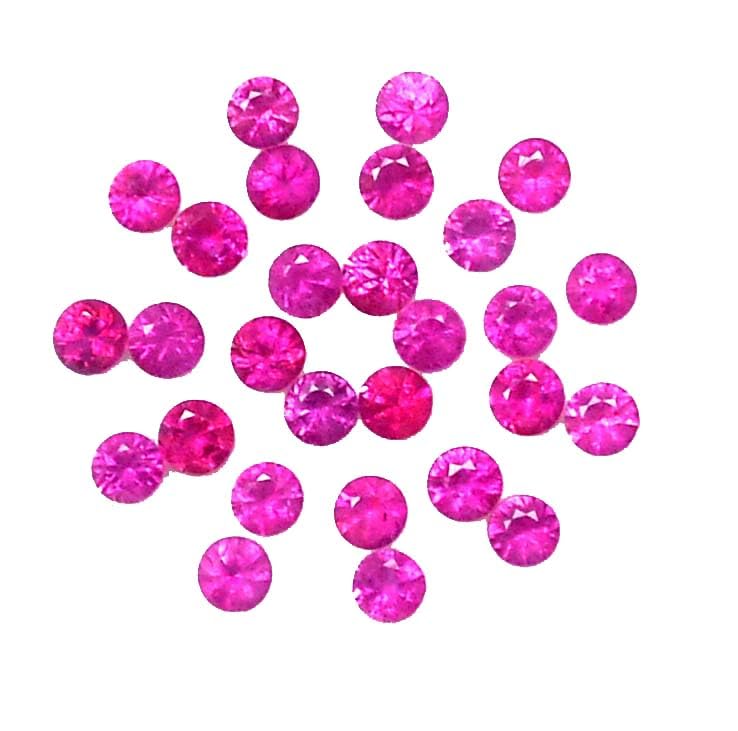 2.50 mm Natural Ruby Round Diamond Cut Lot 30 Pcs 2.27 CTS Burma Loose Gemstones