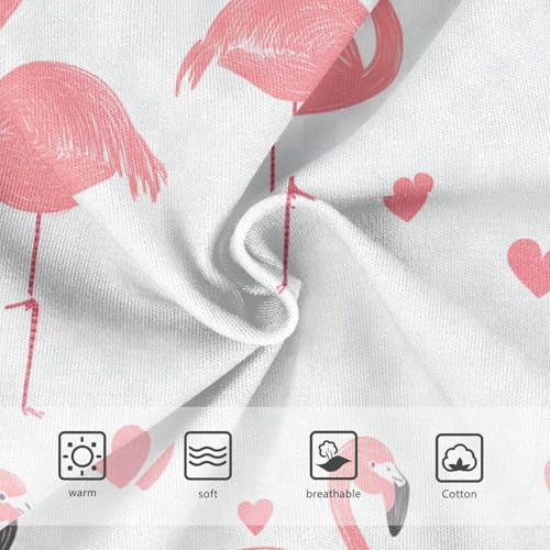 Wusikd Pink Flamingos Girls' Underwear Cotton Hearts Girls Briefs Soft Toddler Underwear 2T3