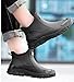 Hhhchpm Men's and Women's Fashion Rain Boots, Non-slip Wear-resistant Waterproof Rain Shoes for Outdoor Work Fishing Travel (black,8)