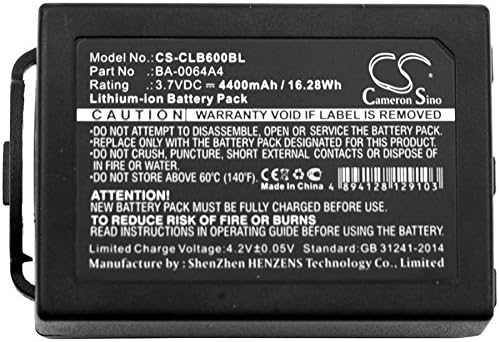 Cameron Sino Battery for CipherLAB CP60, CP60G PN:CipherLAB BA-0064A4, BCP60ACC00002, BCP60ACC00106 4400mAh / 16.28Wh