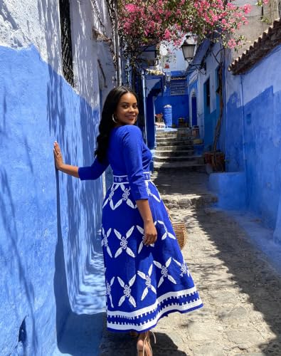 Image of VisiChenup African Print Dress for Women Casual Midi Dress