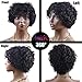 Amecire Short Curly Wigs for Black Women Human Hair Afro Natural Curly Wig Brazilian Virgin Pixie Cut Wig Human Hair With Bangs 150% Density None Lace Front Bob Wigs 1B Color (Big Curly)