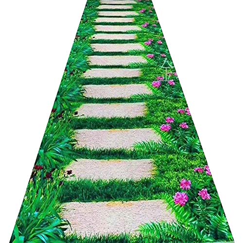 Alfombras de pasillo largo a medida con efecto césped 3D para pasillos y hoteles 0.8x2m 2