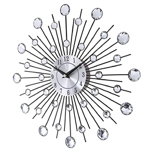 Horloge murale bijoux de luxe avec strass en verre de cristal