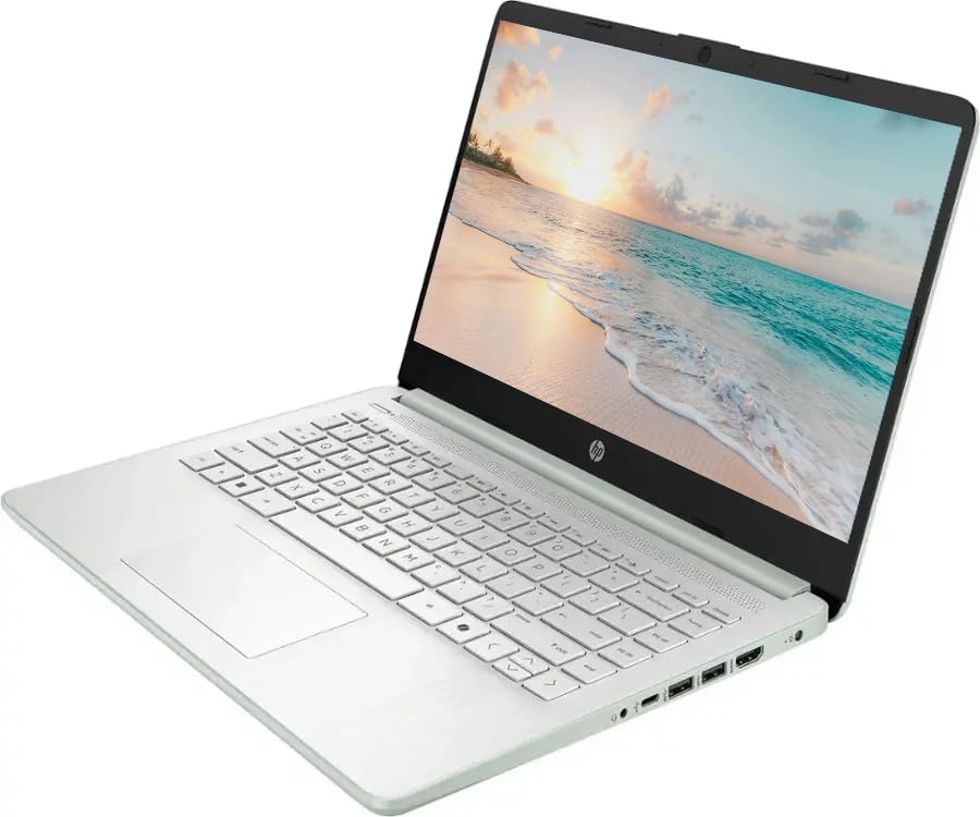 Image of HP 14 inch Business Laptop Computer with 1-Year Office 365, Intel Quad-Core N150 Processor, 4GB RAM 384GB Storage (128GB UFS+256GB SD Card), Windows 11 Home, PLUSERA Earphones, Willow Green
