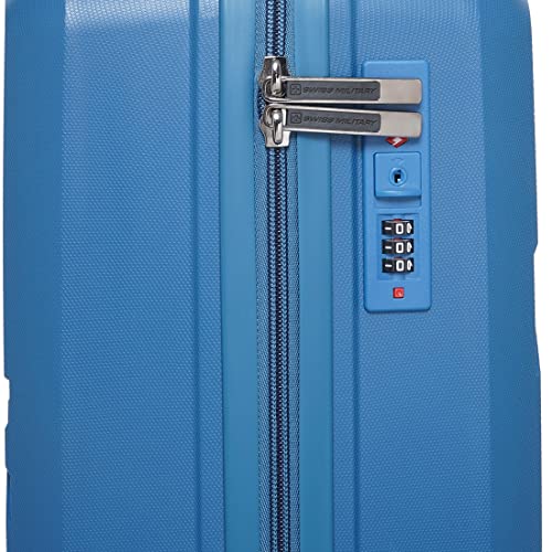 Image of SWISS MILITARY Star Luggage Bag, Textured Hard-Sided Trolley Bag, Cabin Luggage, Overnighter Trolley Bags|Durable ABS Body, Ergonomic 360 Rotatable Wheels, TSA Lock, 24 inches, Navy Blue, 1
