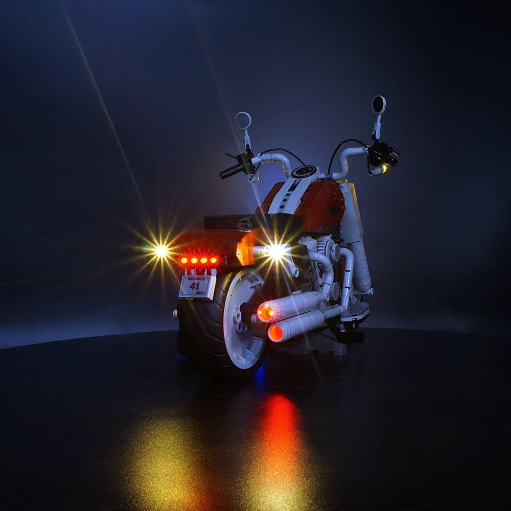 Kyglaring Led Lighting Kit for (Creator Expert Harley) -Light Sets Compatible with Lego Davidson Fat Boy 10269 Model- Not Include The Lego Set (Standard Version)