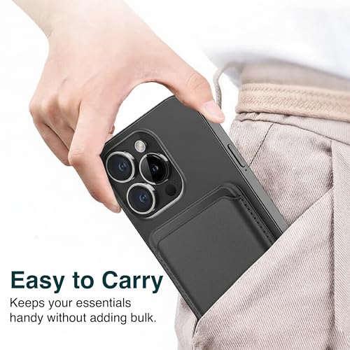 Image of Wayona for MagSafe Wallet with Stand for iPhone 17 /16 /15 /14 /13 /12 Series and Samsung Galaxy Phones, Vegan Leather Magnetic Card Holder, Holds 2 Credit Cards