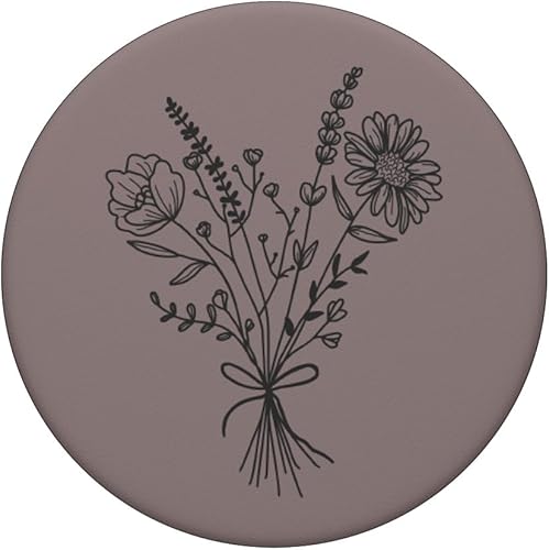 Miniatura 3 de PopSockets PopSockets - PopGrip intercambiable con diseño de flores silvestres neutros