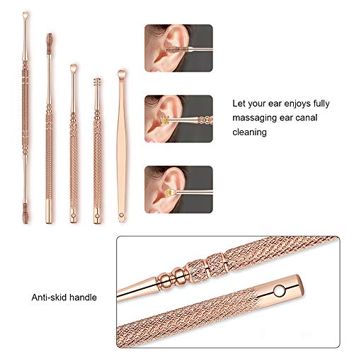 LAURAG Remoção de cera de ouvido Jogo de ferramentas da lanterna elétrica do diodo emissor de luz da