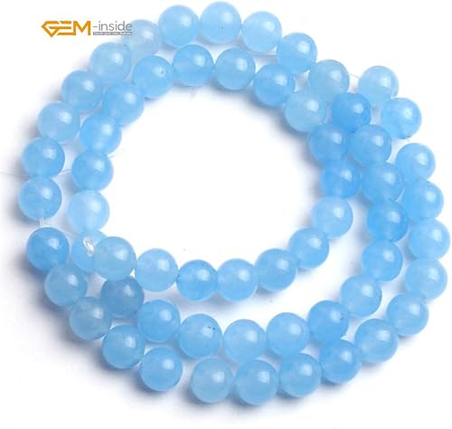 Miniatura 563 de GEM-Inside - Cuentas sueltas de piedra de lava negra natural de 0.315 in para hacer joyas, 15 pulgadas Cordierita de grado A