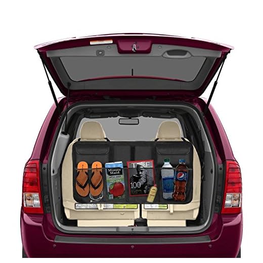 Beepzoo - Organizador para asiento trasero de coche, accesorios de carga, ahorro de espacio, resistente, se adapta a todoterrenos, con tapa inferior