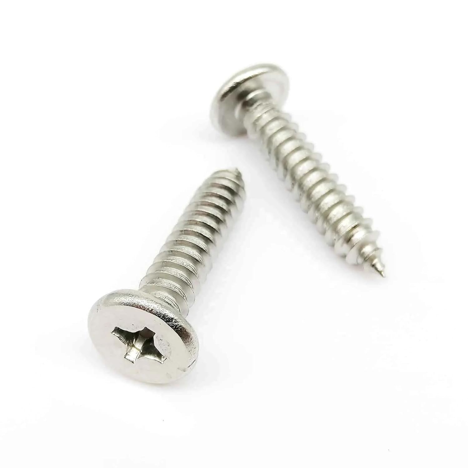 M2 M2.3 4/5/6/8/10-16mm 304 Stainless Steel Cross Flat Wafer Head Self-Tapping Screw 50Pcs(8mm,50pcs M2)