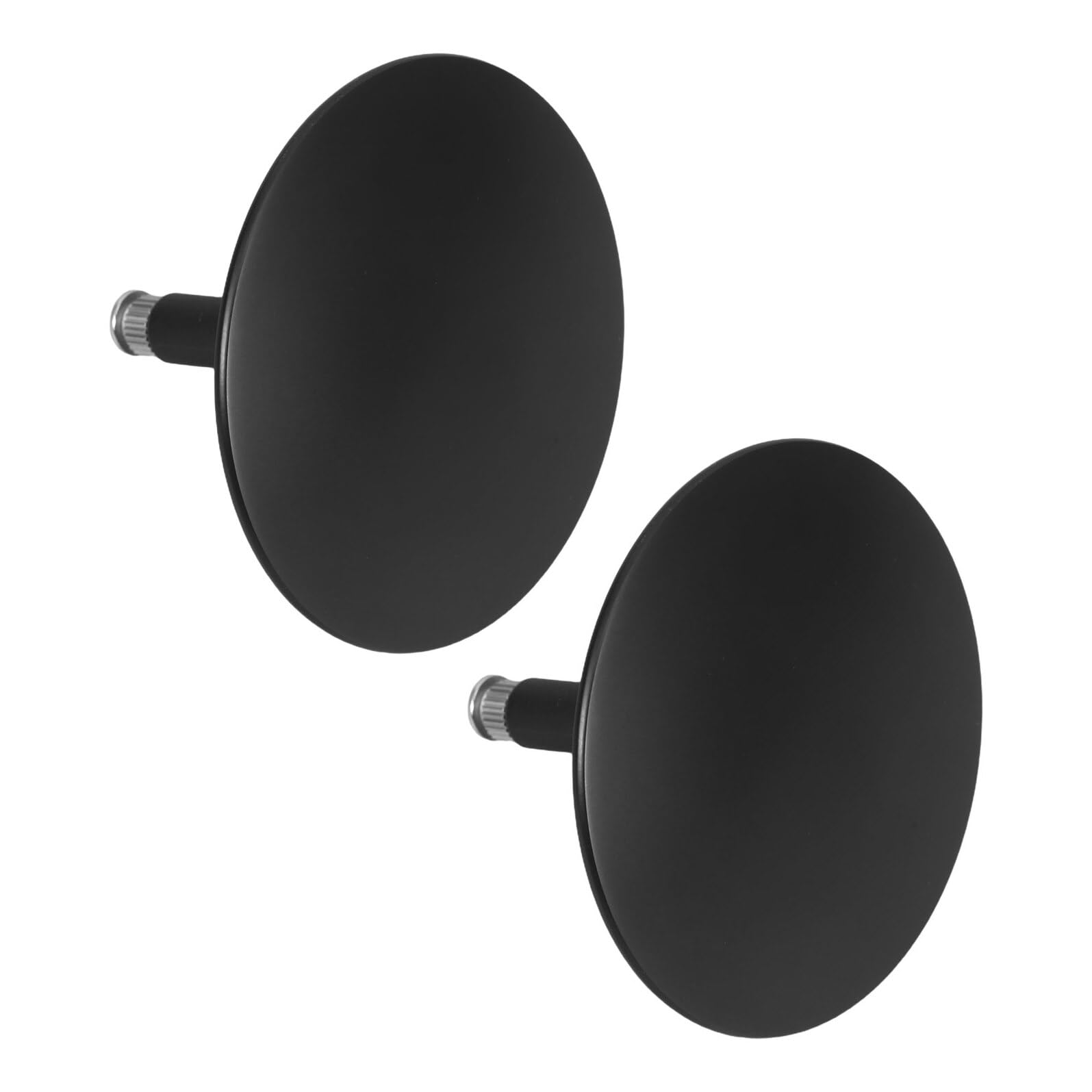 Healeved 2 Piezas Tapón de Drenaje para Bañera y Ducha 70 Mm, Juego de 2 Unidades en Negro Mate, Tapa de Desagüe Metálica Compatible, Colador Recogedor de Pelo para Baño y Lavabo,