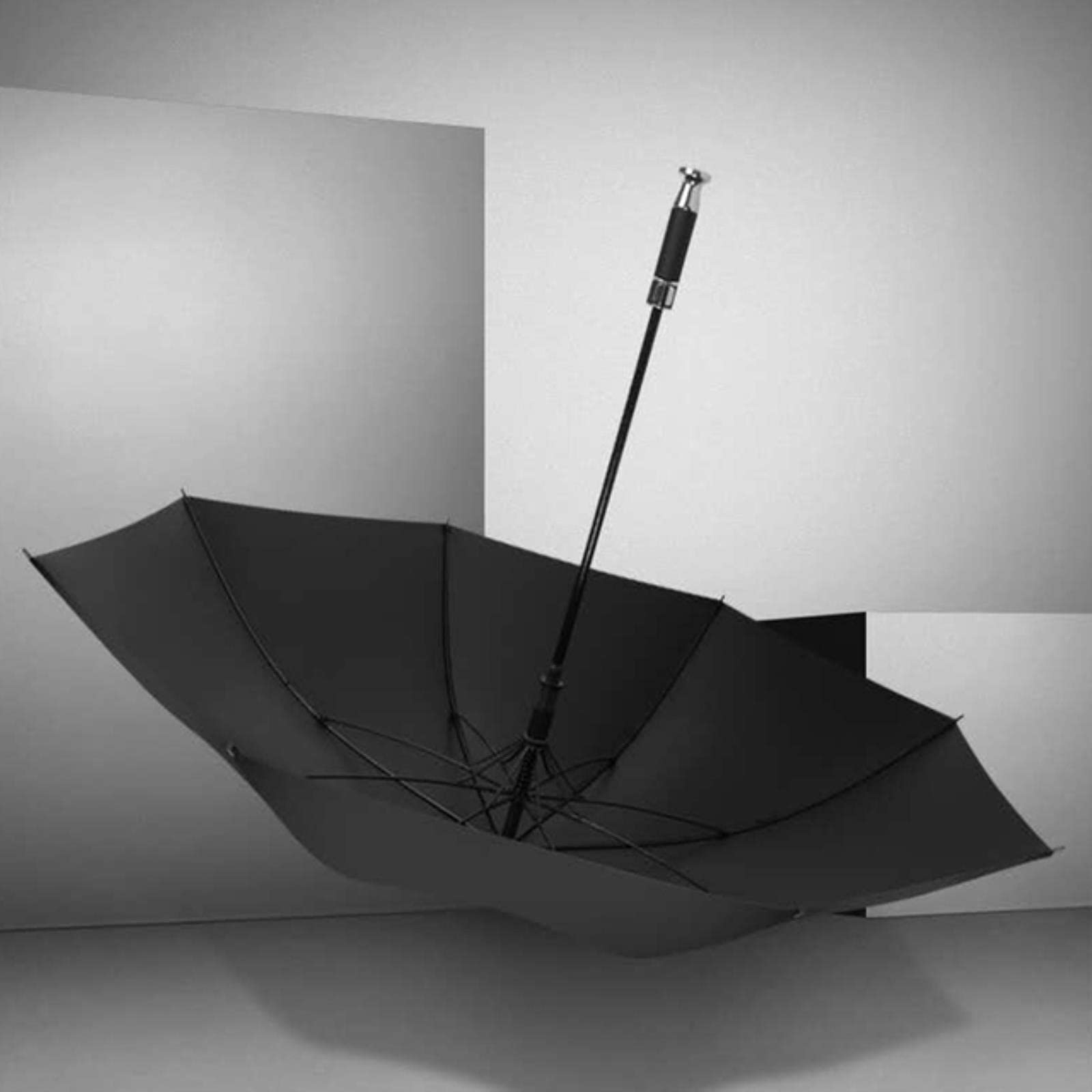 2022 Luksusowy parasol golfowy z pełnym włóknem Automatyczny długi uchwyt Business Fibre Sraight Parasol Dostosowane logo (czarny)