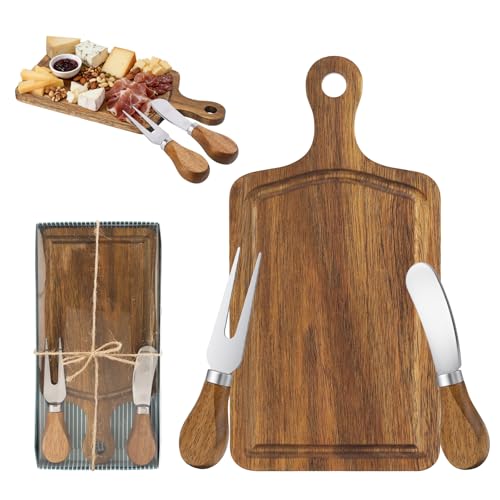 Set tabla de queso rectangular con cuchillo y tenedor miniatura 1
