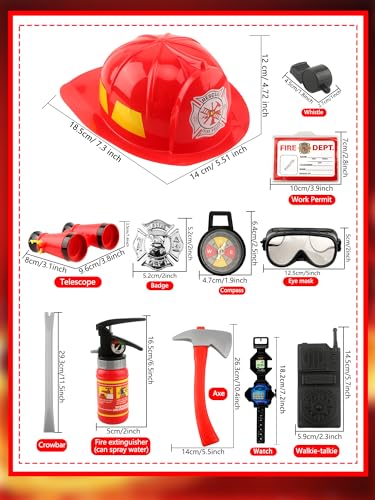 Disfraz de bombero infantil de 12 piezas miniatura 2