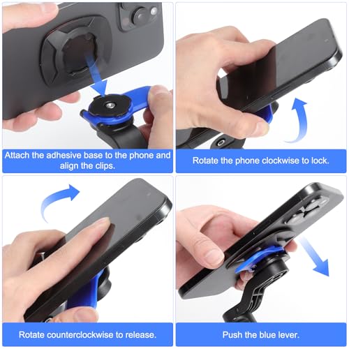 Soporte universal para bicicleta para teléfono móvil, soporte para manillar de bicicleta, soporte para manillar de moto, desmontable, montaje de manillar de bicicleta de montaña o bicicleta de - imagen 4