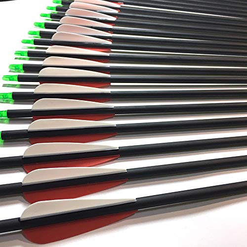 image for ACCMOS 30-Inch Carbon Arrow 6.2mm Practice Hunting Arrows 500-Spine Ar