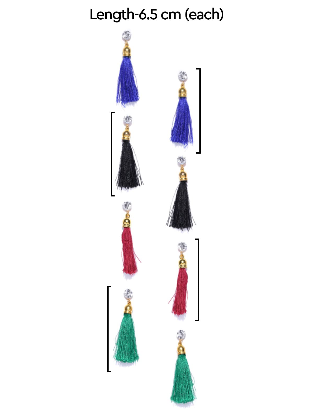 Set of 4 Tassel Earrings for Women