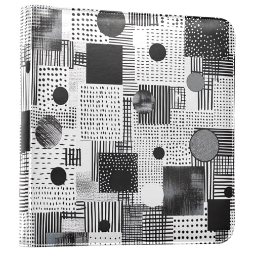 Black White Geometric Patterns Photo Album Self Adhesive DIY Scrapbook