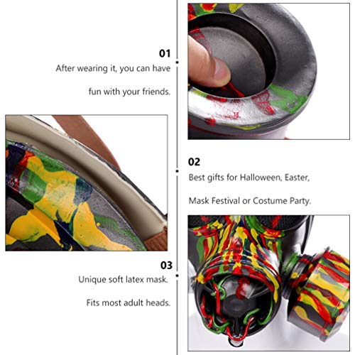 NUOBESTY Halloween Punk Gas Mask Punk Halloween Costume Cosplay Props Scary Steampunk Dress up Masquerade Mask Headwear Party Favor steampunk buy now online