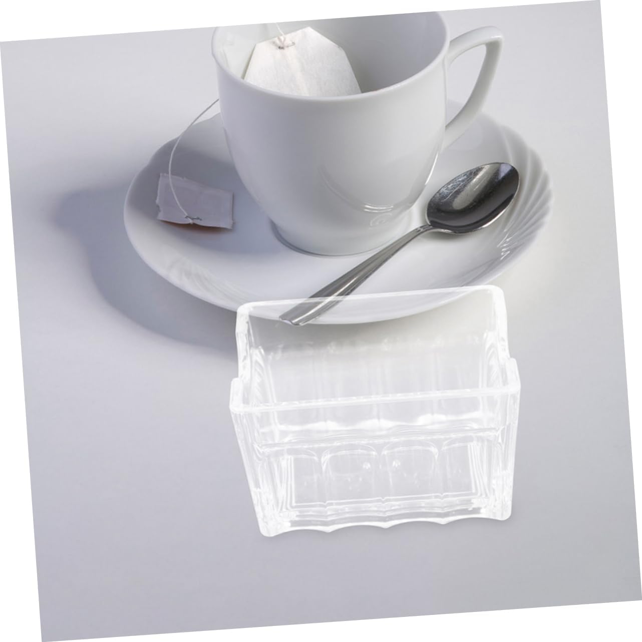 MAGICLULU Transparent Acrylic Sugar Packet Holder and Tea Bag Organizer Clear Desktop Storage Box for Office and Home Space-saving Tea and Coffee Organizer with Stylish Modern Design