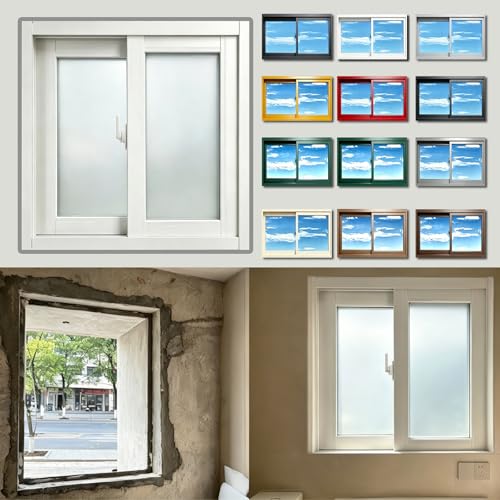 Image of Custom Windows, Weather Resistant Sliding Windows, 20+ Frame Color Selections, 5mm Clear Frosted Glass Option, Double Glazing Upgradable, Basement Garage Window Replacement