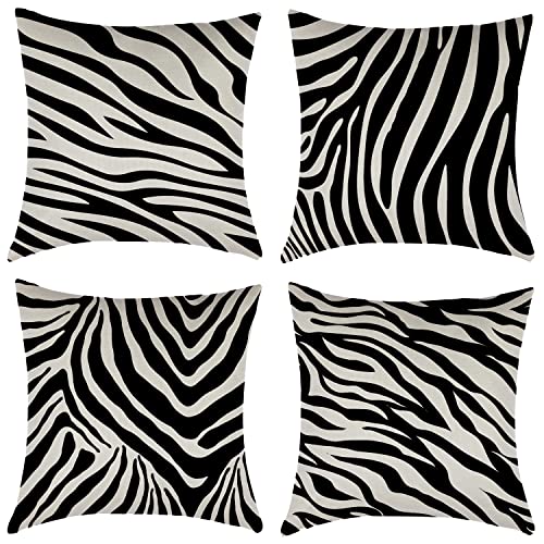 Zacinover 202209272159 Zebra Stripe Print Throw Pillow Covers 18X18 Inch cover