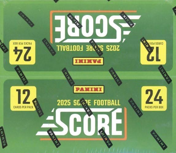 2025 Panini SCORE Football MASSIVE 24 Pack Factory Sealed Retail Box with (288) Cards Including (72) Rookies, (48) Inserts, (4) Parallels & (3) EXCLUSIVE Numbered Parallels! Brand New & Loaded!